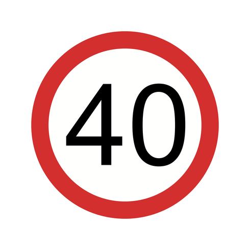 Vector Speed limit 40 Icon