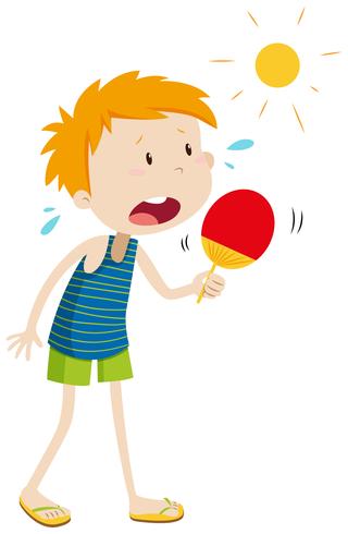 Boy standing in the sun vector