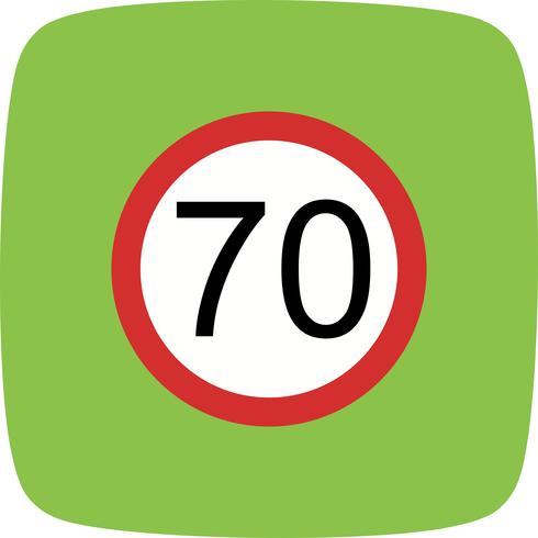 Icono de límite de velocidad de vector 70