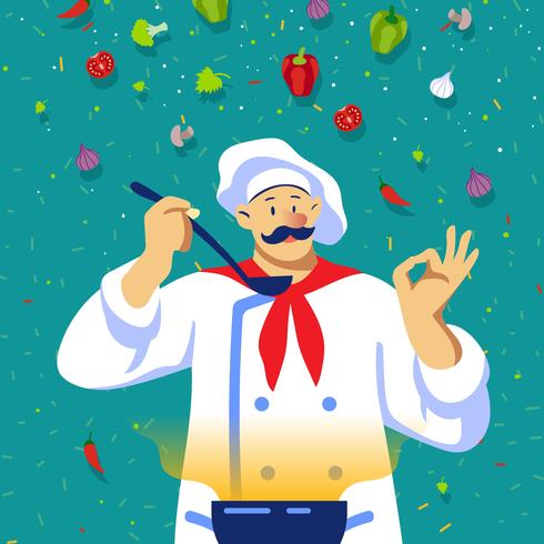 Chef Cooking vector
