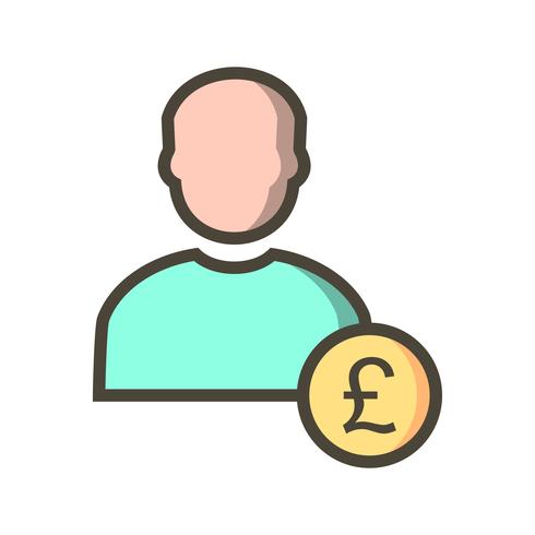 Pound with Man Vector Icon