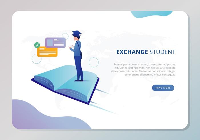 Exchange Student Illustration vector