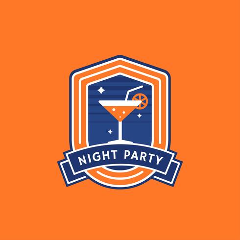 Cocktail Party Retro Badge vector