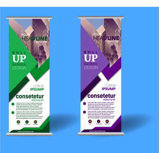 ROLL UP BANNER TEMPLATE DESIGN vector