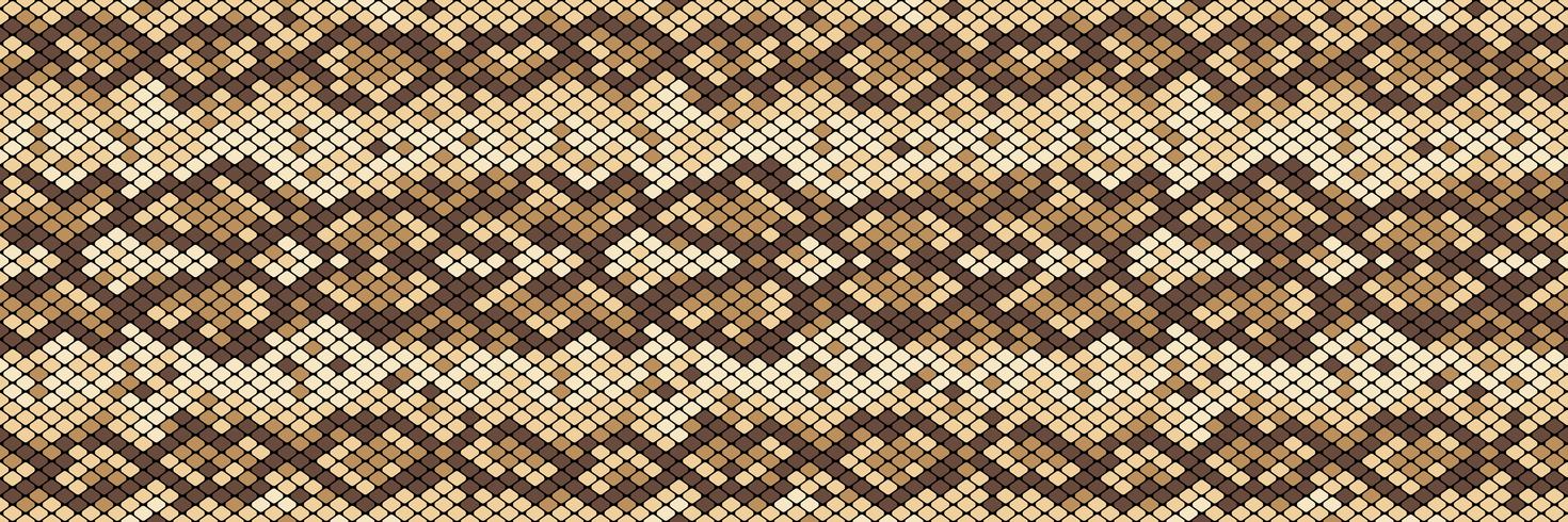 Snakeskin pattern. Realistic texture of snake or another reptile skin. Beige and brown colors.  vector
