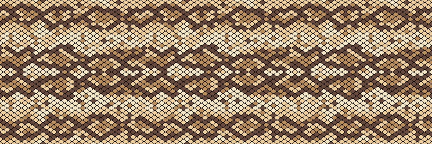 Patrón sin costuras de piel de serpiente. Textura realista de serpiente u otra piel de reptil. Colores beige y marrón. Vector illustartion