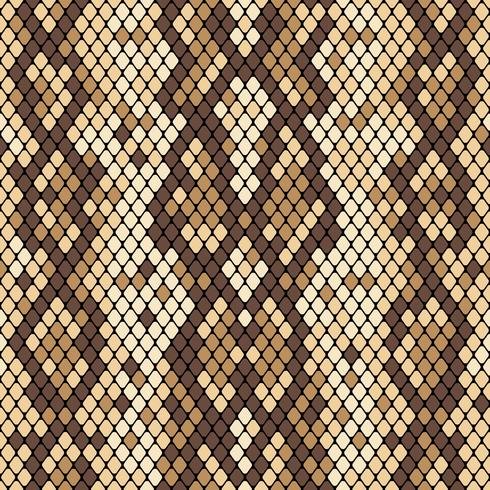 Snakeskin seamless pattern. Realistic texture of snake or another reptile skin. Beige and brown colors. Vector illustartion