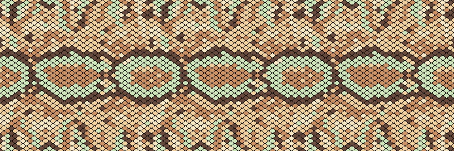 Snakeskin seamless pattern. Realistic texture of snake or another reptile skin. Beige and brown colors. Vector illustartion