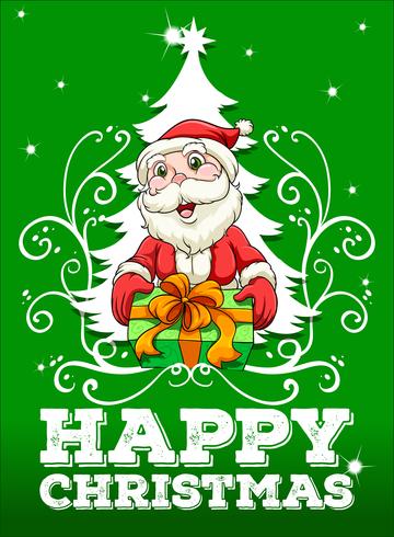 Happy Christmas card with santa	 vector