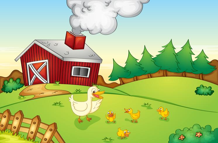 Farm scene vector