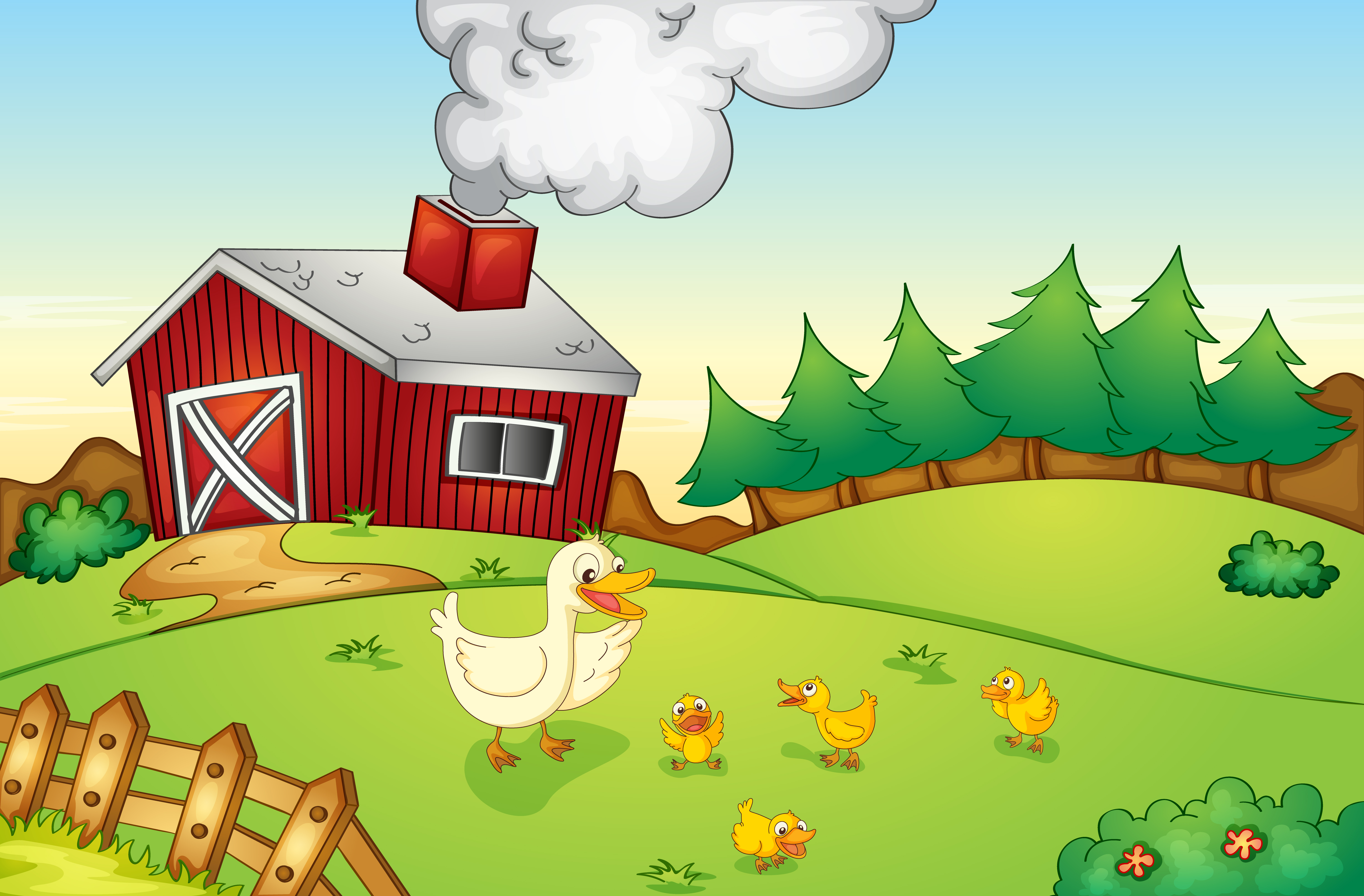 Farm Scene 367737 Vector Art At Vecteezy