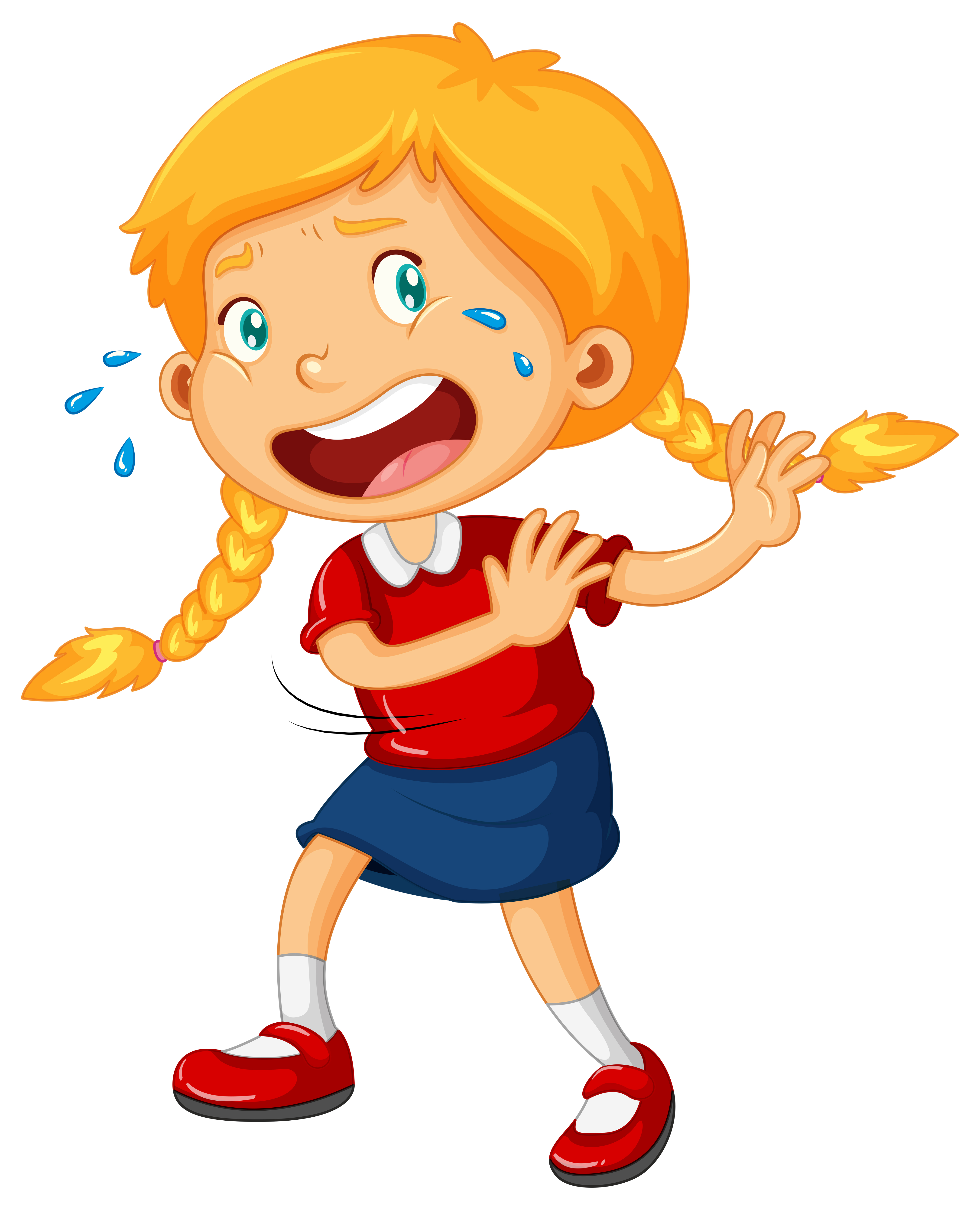 Little girl scared face expression cartoon Vector Image