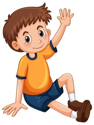 Little boy having arm up for question vector