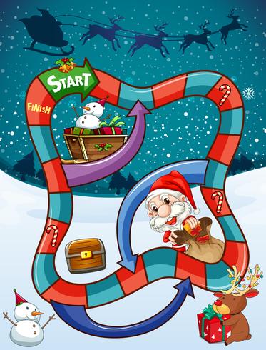 Game template with Santa and presents vector