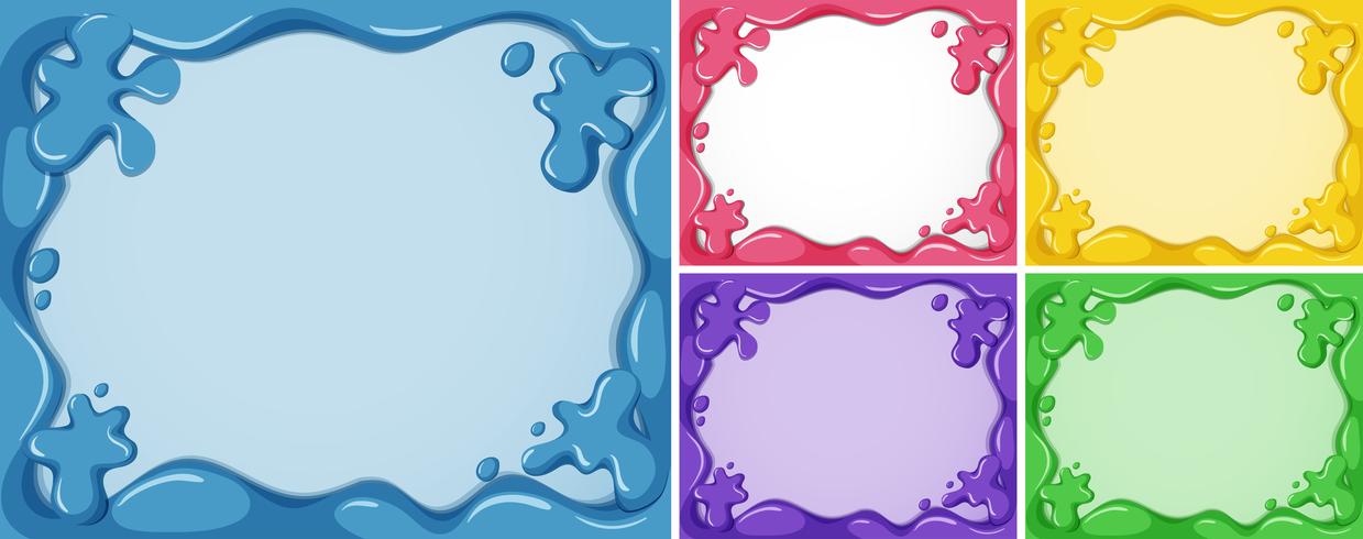 Five frame templates in different colors vector