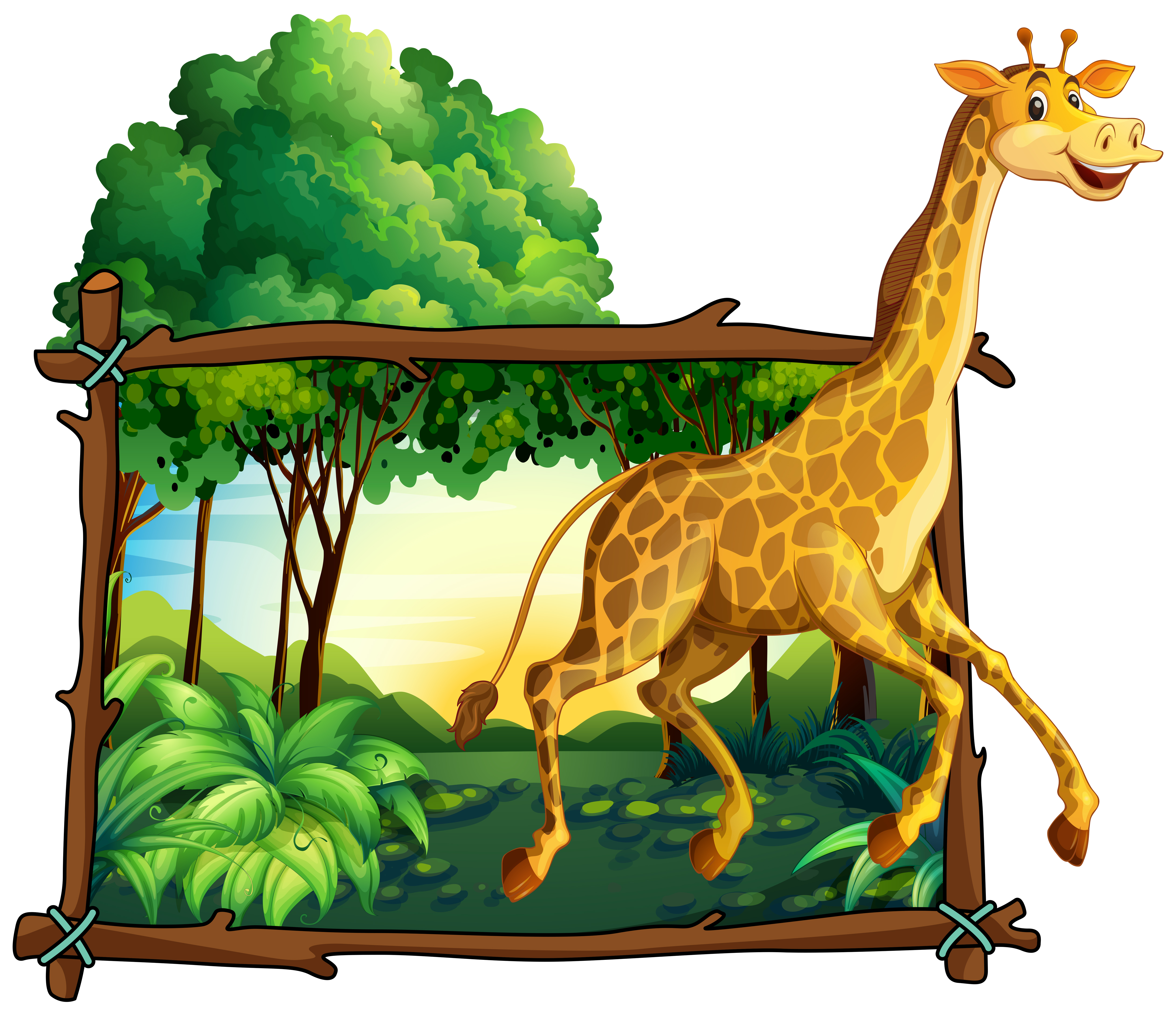 running giraffe clipart jpg