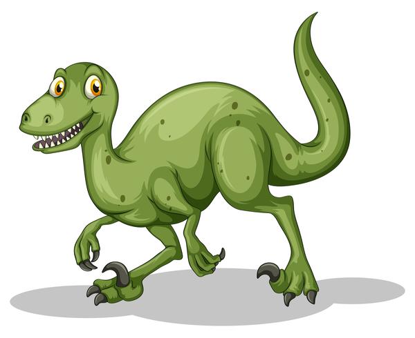 Dinosaurio verde con dientes afilados. vector