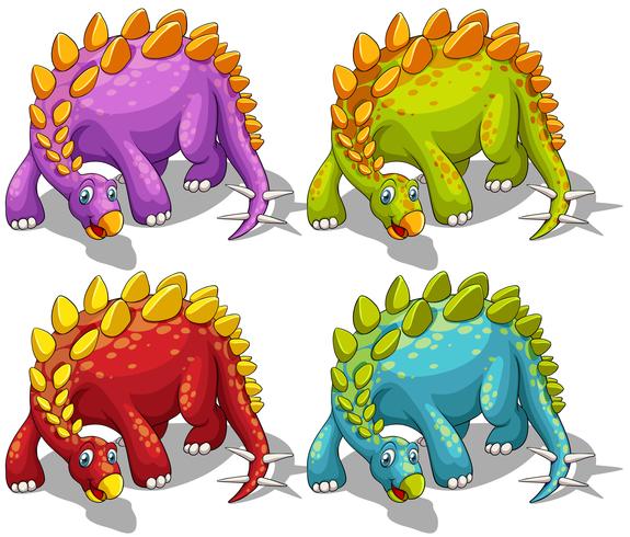 Dinosaurs with spikes tail vector