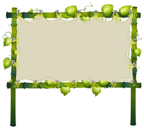 Frame made of bamboo with white cloth vector