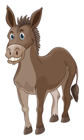 Donkey with happy face vector
