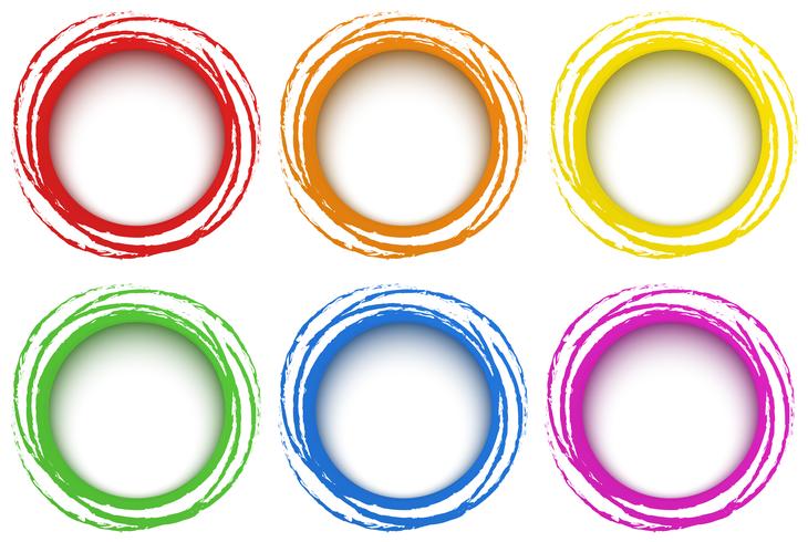 Six rings template in different colors vector