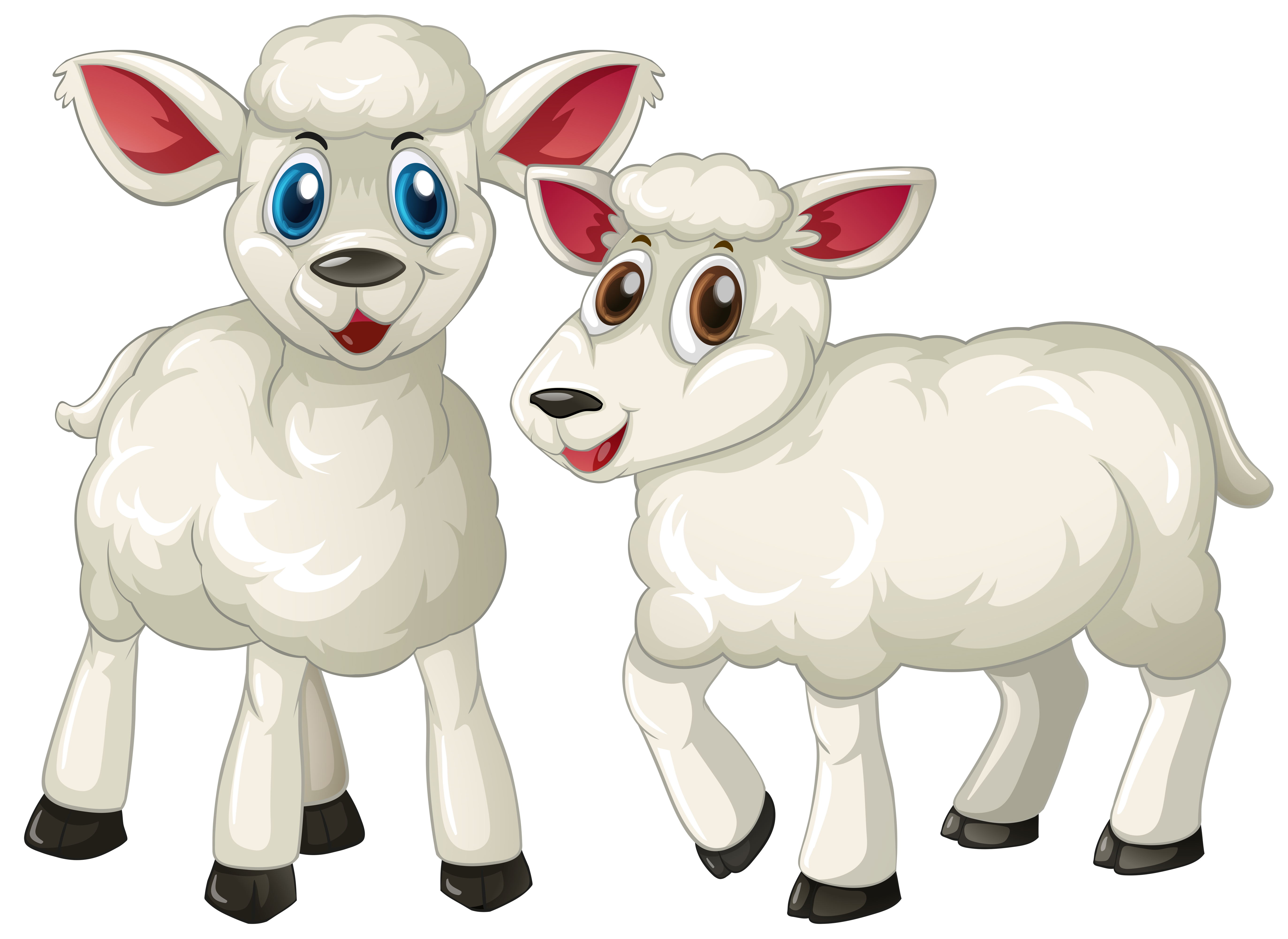 Download Two cute lambs standing - Download Free Vectors, Clipart ...