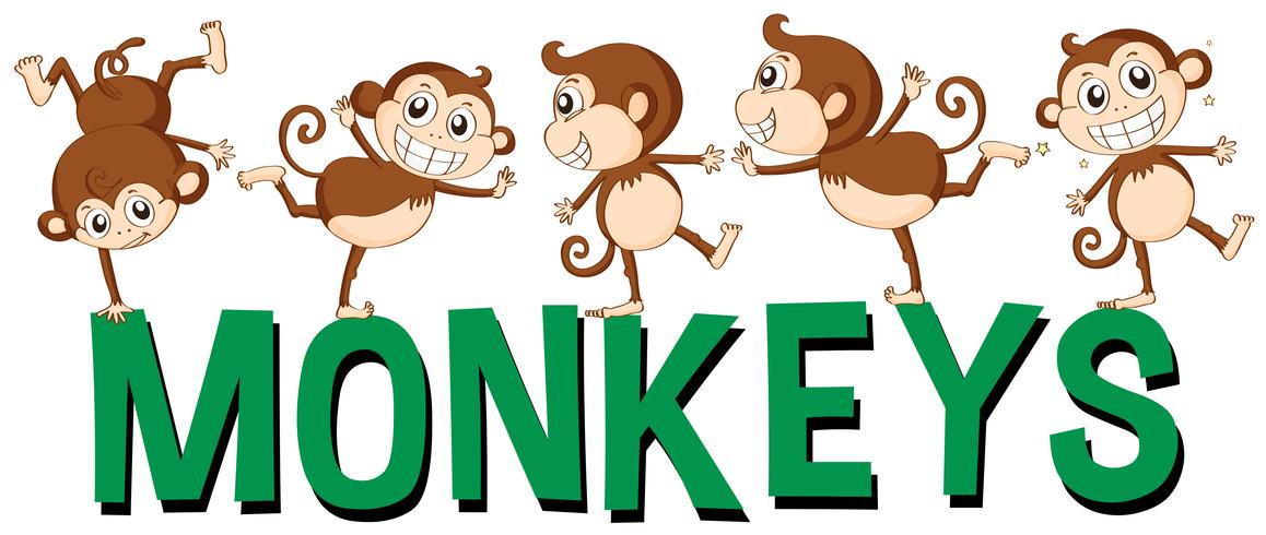 Font design for word monkeys vector