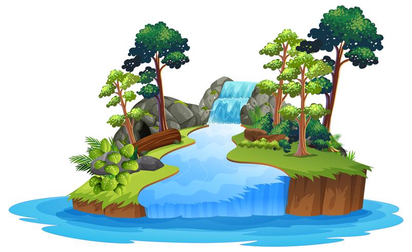 Isolated nature waterfall on white background 368108 Vector Art at Vecteezy