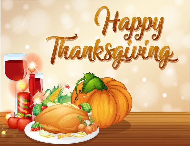 Happy thanksgiving feast concept vector