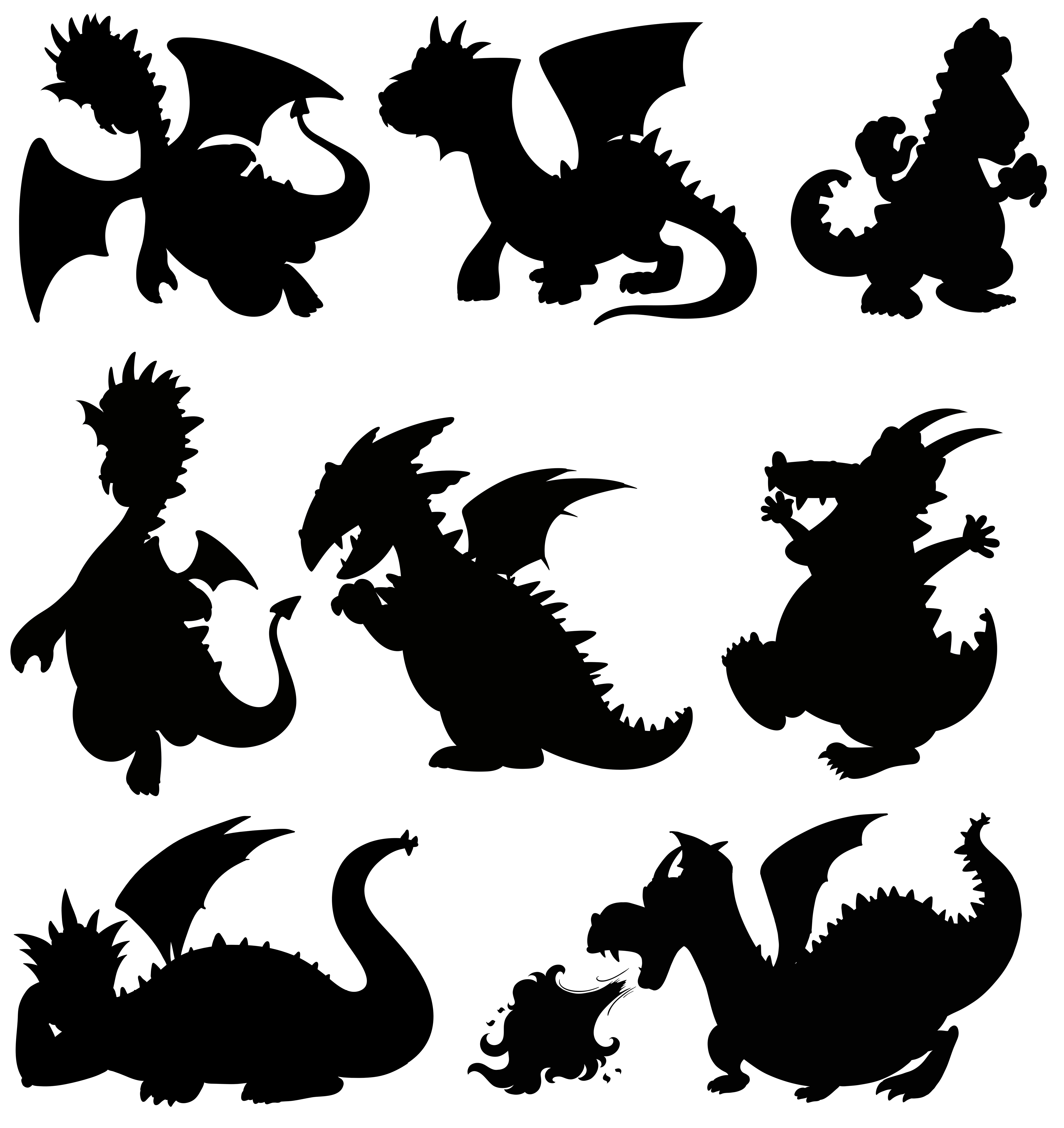 Dragon Silhouette Patterns