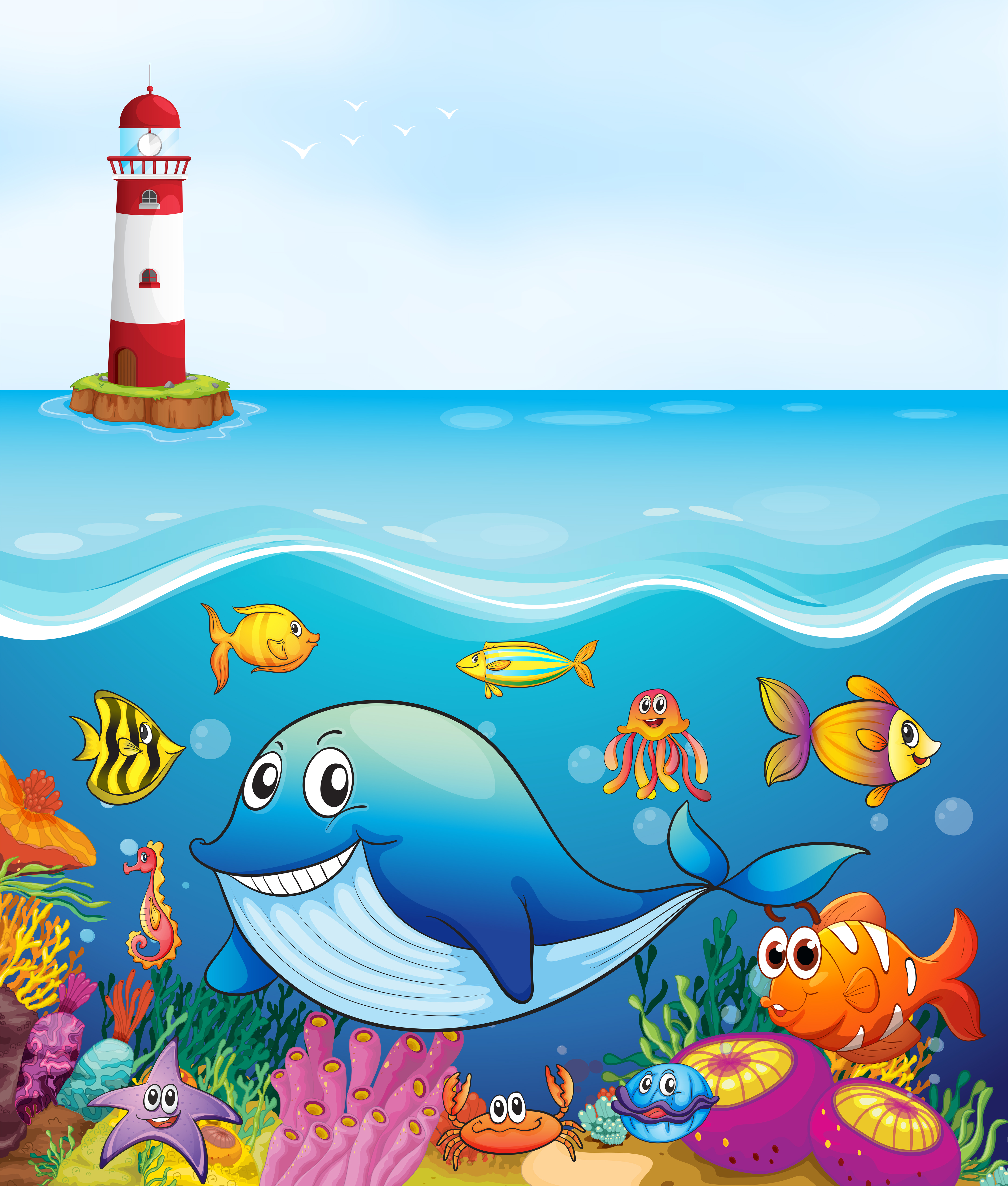 Sea animals swimming under the ocean 368158 Vector Art at Vecteezy Sea animals swimming under the ocean 368158 Vector Art at Vecteezy