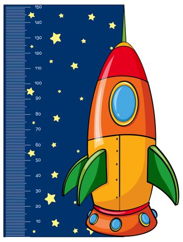 height measurement chart with rocket vector