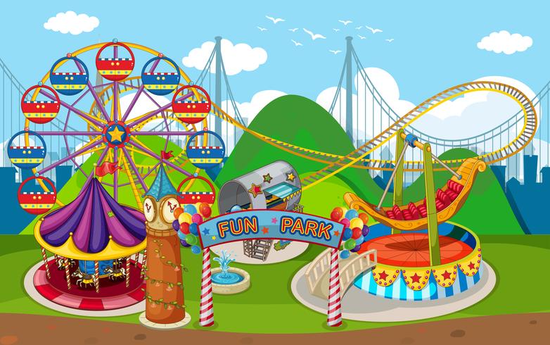 Un mapa de Fun Park vector