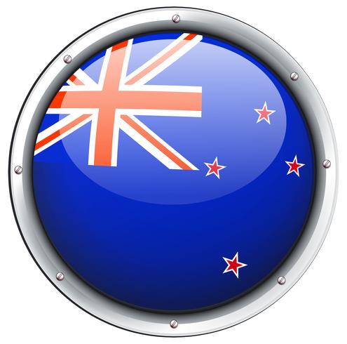 Flag of New Zealand on round frame vector