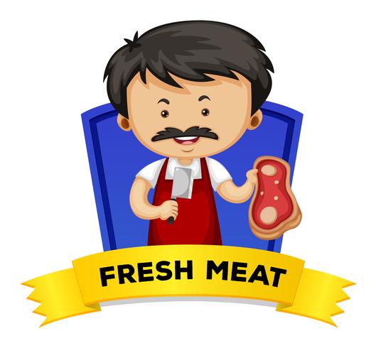 Wordcard with word fresh meat vector