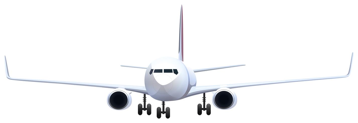 Front view of airplane on white background vector