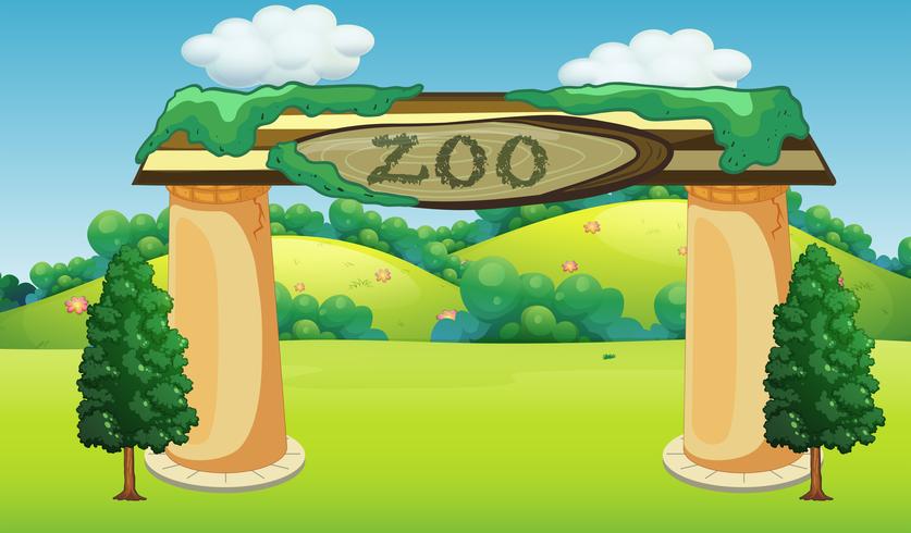 A nature zoo template vector