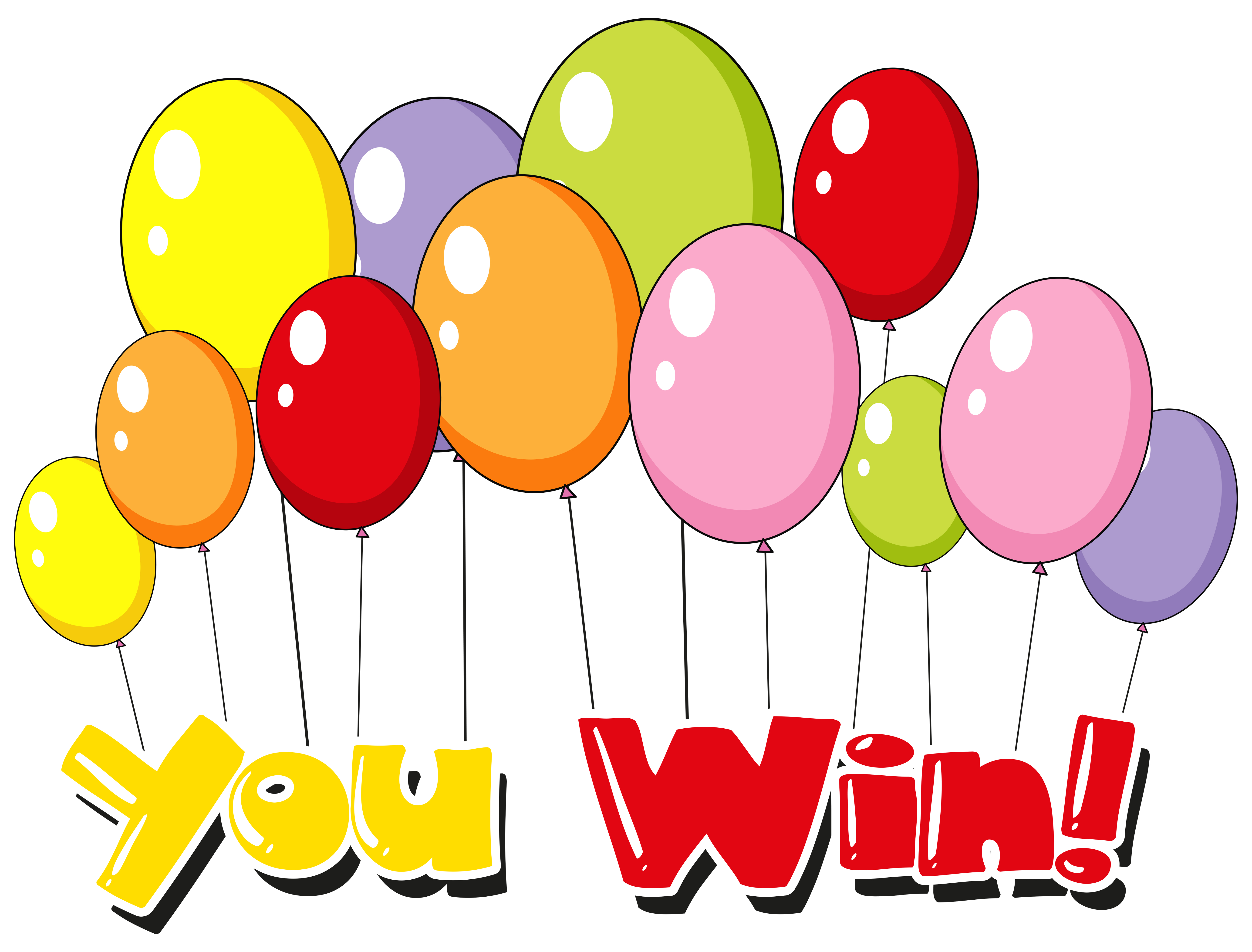 Font design for you win with balloons background 368270 Vector Art at