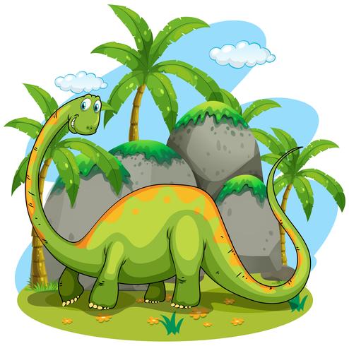 Dinosaur with long neck vector
