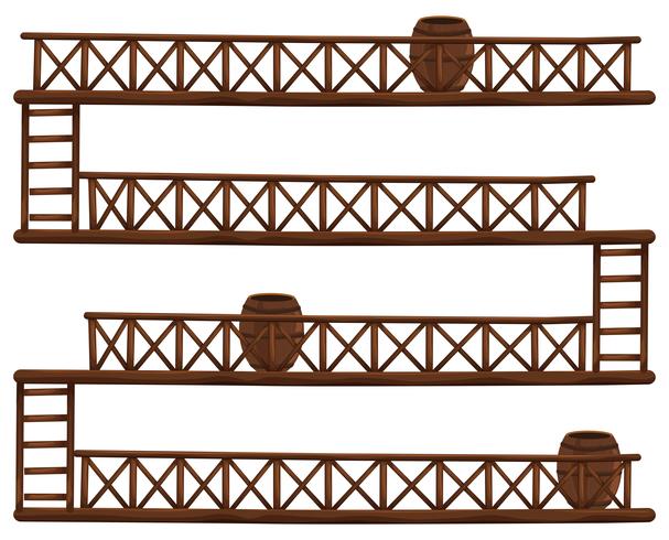 Barrels on different floors vector