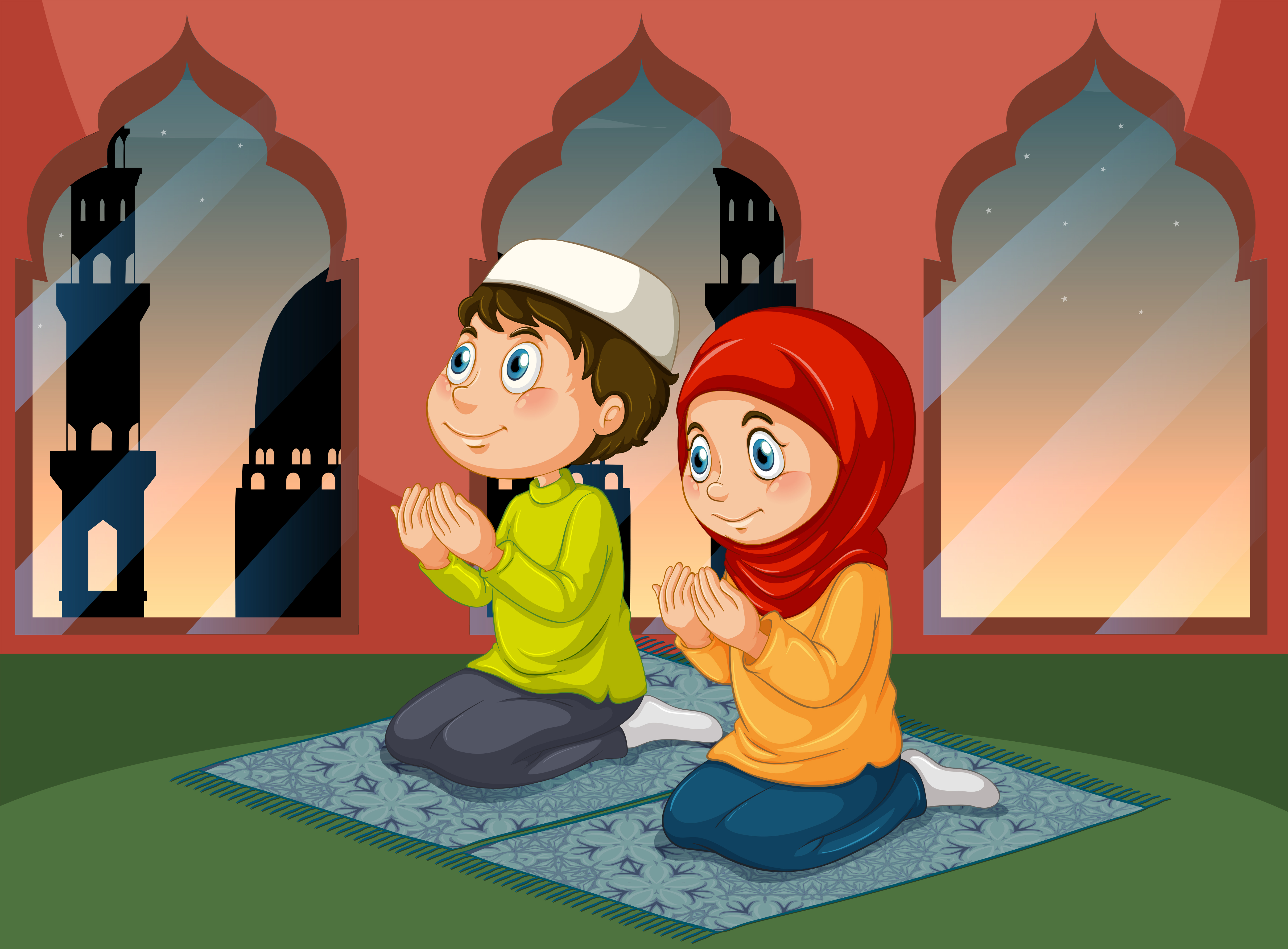 Kids Praying Vector Art, Icons, and Graphics for Free Download