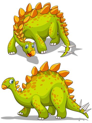 Dinosaurio verde con espiga cola vector