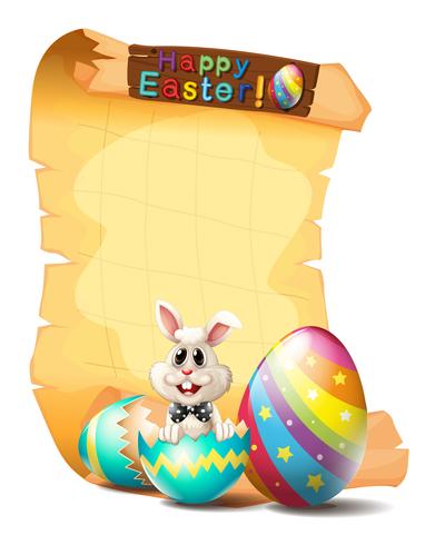 Plantilla de papel con conejito de pascua vector