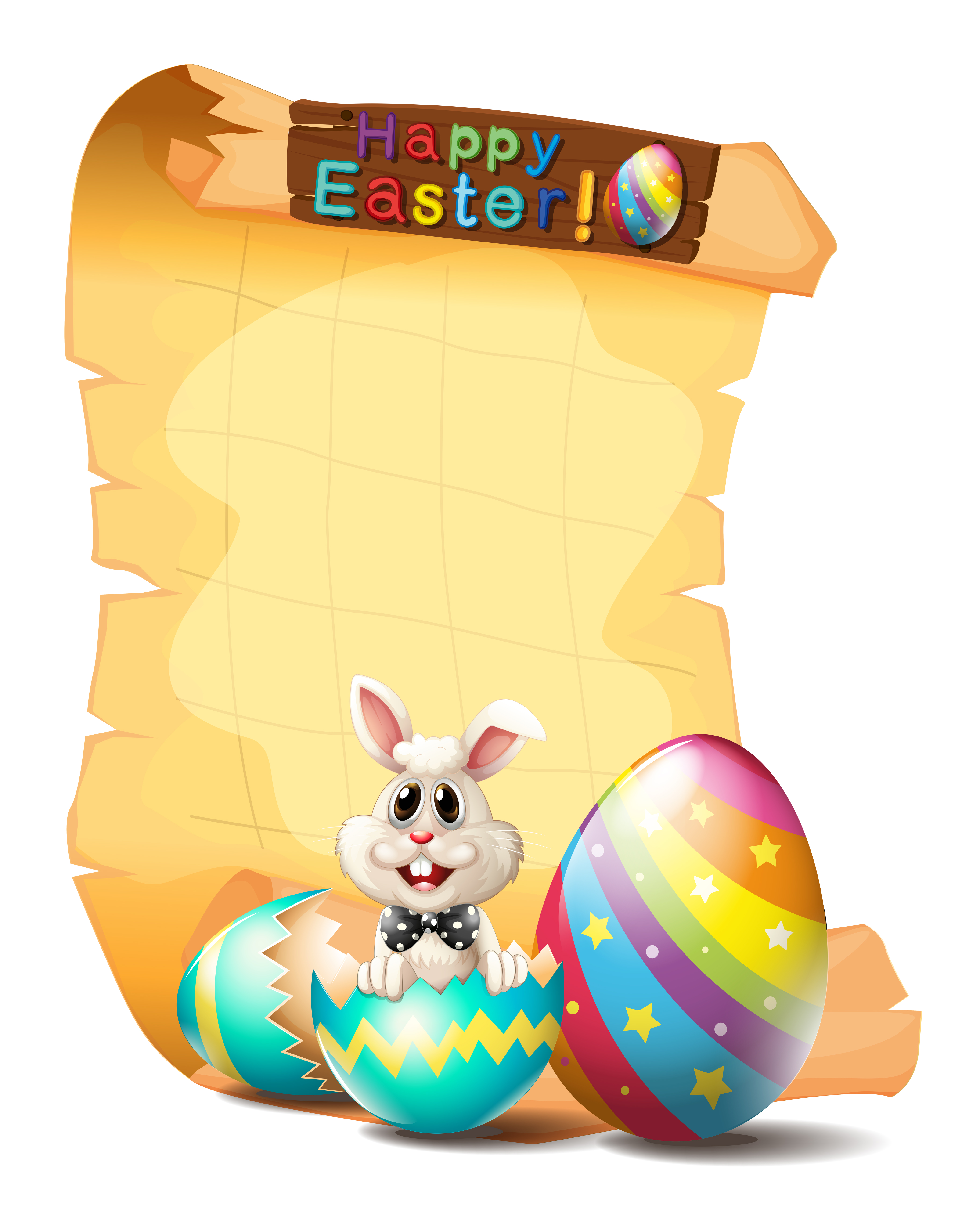 paper template with easter bunny 368546 vector art at vecteezy