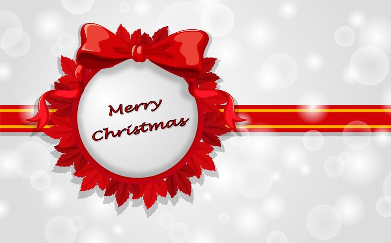 A christmas card template with red ribbons vector