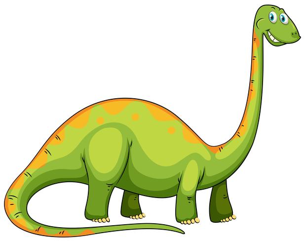 Green dinosaur with long neck vector