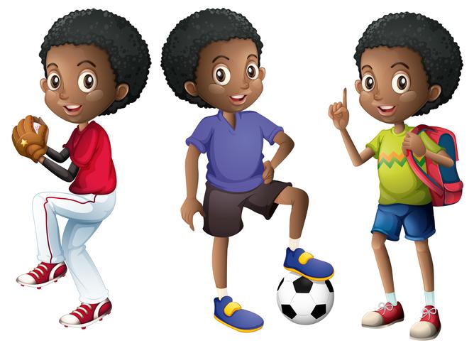 A set of African boy vector