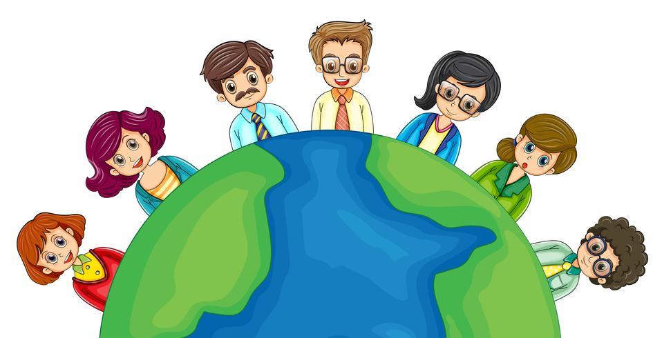 Business people around the world vector