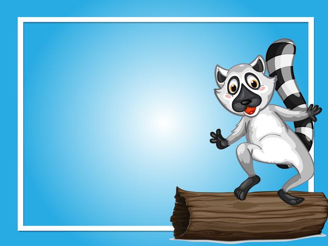 Border template with cute lemur vector