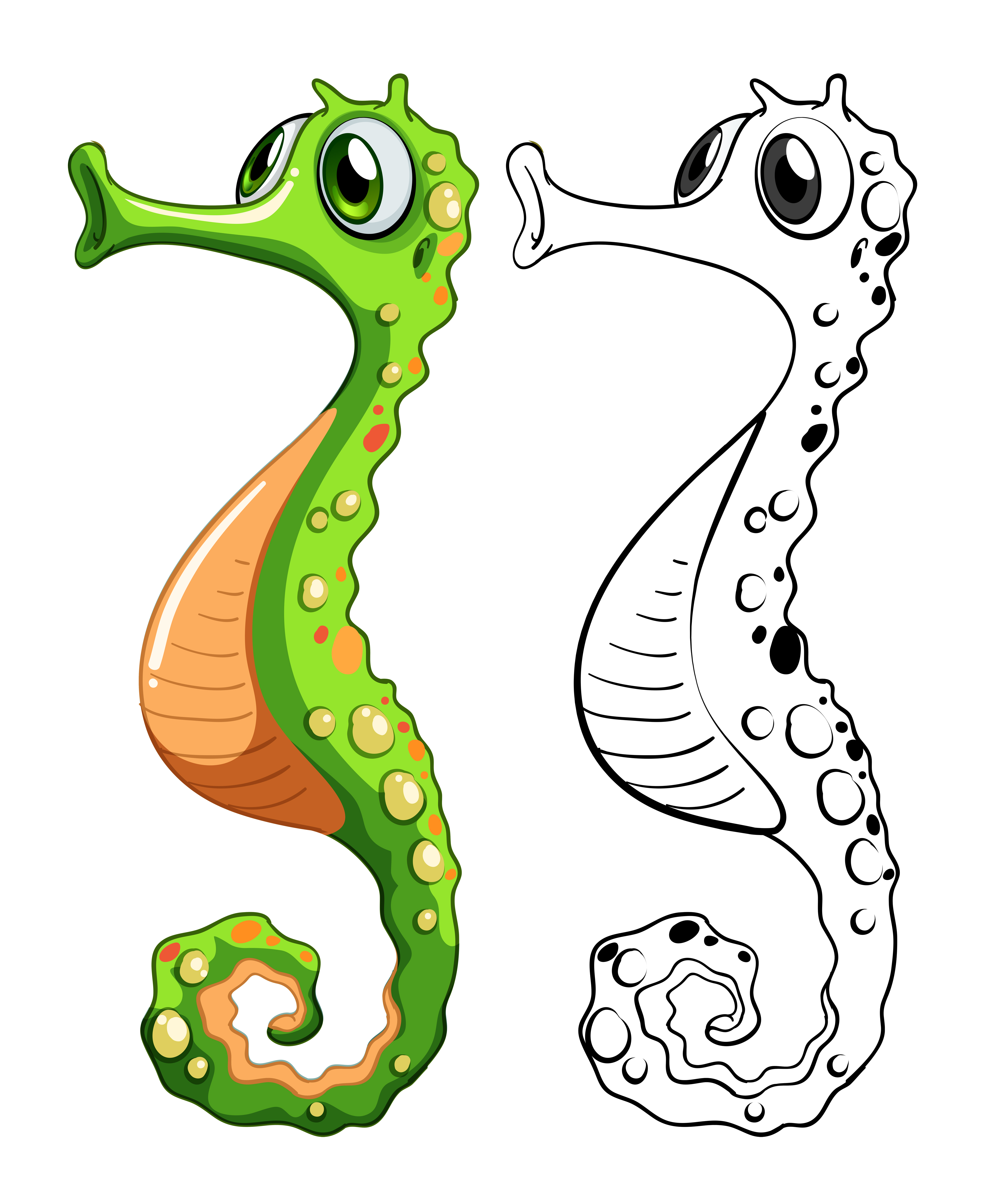 animal outline for seahorse download free vectors outline of a seahorse
